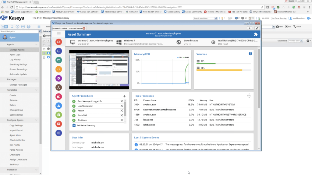 Vsa remote monitoring