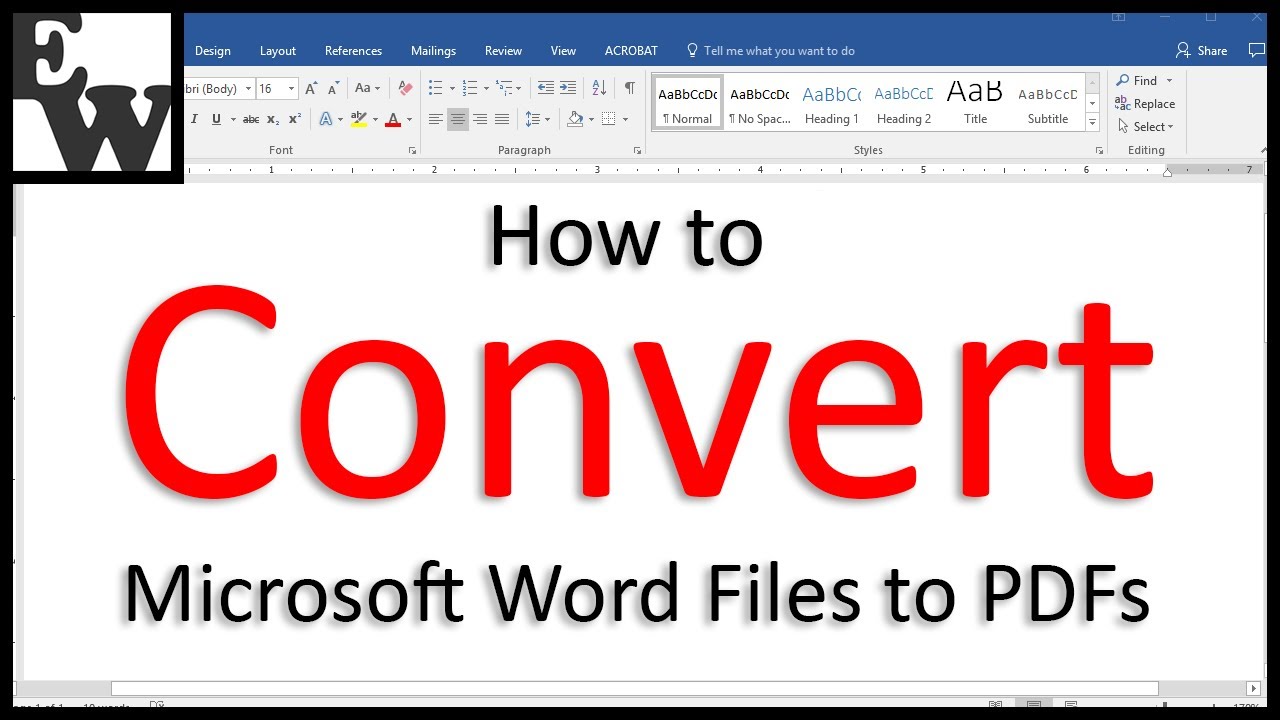 Ms word to pdf converter